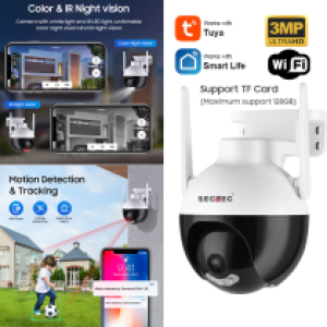 Camera Bullet  360° Wifi 3M SECTEC ST-593 Tuya - កាមេរ៉ាសុវត្ថិភាព 360 SECTEC ST-593-3M