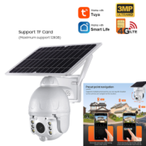Camera Solar 360° 4GLTE 3M SECTEC ST S379M Tuya - កាមេរ៉សុវត្ថិភាពប្រើស៊ីម និងពន្លឺព្រះអាទិត្យ ST-S379M-3M- 4G