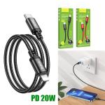 Cable Charger hoco X89 PD TypeC to iPhone - ខ្សែសាកក្រណាត់ PD ហូកូ X89 ក្បាល(C to iPhone)