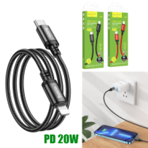 Cable Charger hoco X89 PD TypeC to iPhone - ខ្សែសាកក្រណាត់ PD ហូកូ X89 ក្បាល(C to iPhone)