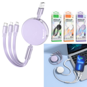 Cable Charger 3in1 hoco X78 (Micro+iPhone+Type-C) - ខ្សែសាករឡូ ហូកូ X78 ថាយស៊ី+ម៉ាយក្រូ+អាយហ្វូន
