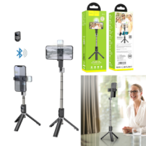 Selfie Stick Tripod Bluetooth Remote hoco K16 aluminum alloy - ដងថតប្លូធូស មានជើងត្រៃផត ហូកូ K16 aluminum alloy