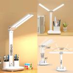 Desk Lamp LED Dual lights LED Timer 3200MAH - អំពូលដាក់លើតុ មានម៉ោងនិងអង្សារ ភ្លើង២ 3200MAH