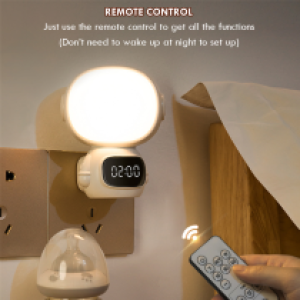 Night Lamp LED with clock+remote - អំពូលរាត្រី រូបផ្សិត mini Life