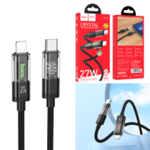 Cable Charger Transparent hoco U116 PD TypeC to iPhone 1.2m - ខ្សែសាក ហូកូ​ U116 ថ្លា PD iPhone 1.2m