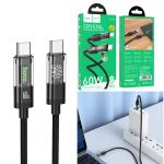 Cable Charger Transparent hoco U116 TypeC to TypeC 60W - ខ្សែសាក ហូកូ​ U116 ថ្លា Type-C to Type-C iPhone 1.2m