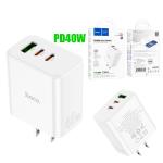 Power Charger PD40W hoco C126(3Ports) - ឆ្នាំងសាក ខ្វីកឆាច ហូកូ C126(3រុន)