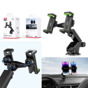 Holder Car XO C117 Double chuck Suction cup - ជើងចាប់ទូរសព្ទ័ ជាប់កញ្ចក់ឡាន XO C117 ក្រចាប់ 2គ្រាប់