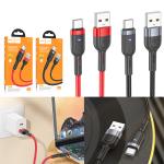 Cable Charger LED hoco U117 Auto power-off Type-C - ខ្សែសាក ភ្លើងពណ៌ ហូកូ​ U117 អូតូបិតពេលសាកពេញ Type C