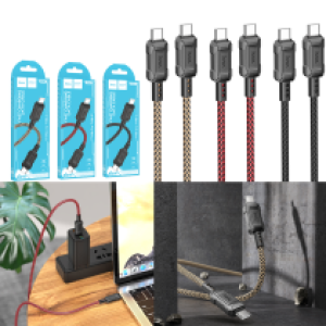 Cable Charger hoco X94 60W Type-C to Type-C - ខ្សែសាកជ័រទន់ ហូកូ X94 60W Type C-C