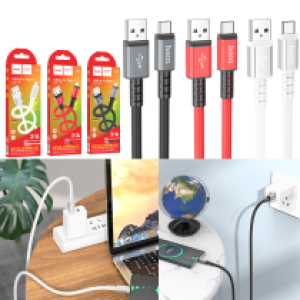 Cable Charger hoco X85 Type-C - ខ្សែសាកជ័រទន់ ហូកូ X85 Type C