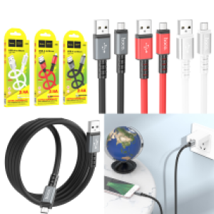 Cable Charger hoco X85 Micro - ខ្សែសាកជ័រទន់ ហូកូ X85 Micro
