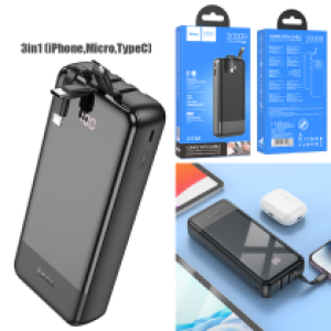 Power Bank Hoco J114A 20000mAh 3in1(iPhone,Micro,TypeC) - ថ្មជំនួយ ហូកូ J114A 20000 មីលីអំពែ 3in1(iPhone,Micro,TypeC)