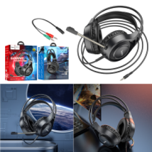 Headset Wire hoco W106 Tiger gaming - កាសប្ល៊ូធូសក្តោបត្រជៀក ហូកូ W106 Tiger gaming
