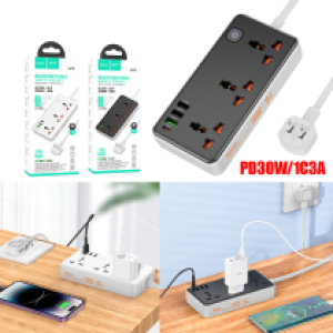Power Strip  hoco AC8 3socket PD30W/1C3A - ព្រីភ្លើង hoco AC8 3socket PD30W/1C3A