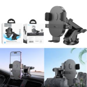 Holder Car hoco H19 Mighty one-button - ជើងចាប់ទូរសព្ទ័ ជាប់កញ្ចក់ឡាន ហូកូ​ H19 ផ្ដេកនិងបញ្ឈរ