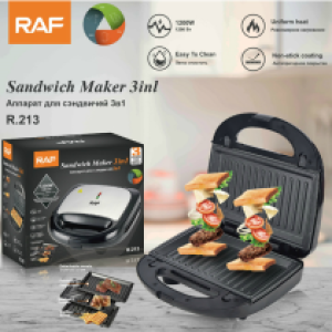 Sandwich Maker 3in1 1200W RAF R.213 - ម៉ាស៊ីនគៀបសាំងវិច3in1 1200W RAF R.213