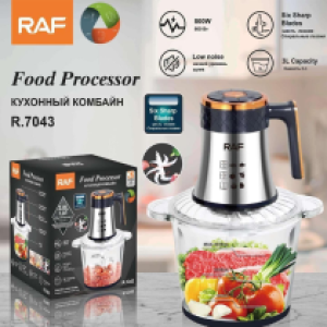 Food processor glass 3.0L RAF 800W R.7043 - ម៉ាស៊ីនកិនសាច់​កញ្ចក់ 3.0L  RAF 800W R.7043
