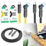 Cable Charger hoco U118 PD Type-C to iPhone - ខ្សែសាកស៊ីលីខូន ហូកូ​ U118 ក្បាលបត់ អាយហ្វូន 1.2m