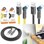 Cable Charger hoco U118 iPhone - ខ្សែសាកស៊ីលីខូន ហូកូ​ U118 ក្បាលបត់ អាយហ្វូន 1.2m
