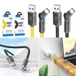 Cable Charger hoco U118 Type-C 100W - ខ្សែសាកស៊ីលីខូន ហូកូ​ U118 ក្បាលបត់ TypeC 100W