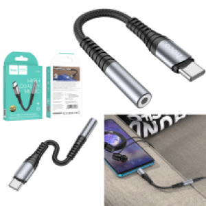 Converter TypeC to AUX 3.5 Audio hoco LS33  - ឌុយបំលែងថាយស៊ី ទៅមូល AUX 3.5 ហូកូ LS33