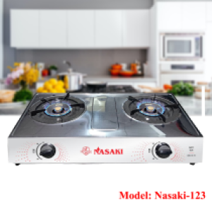 Gas stove stainless steel big Nasaki KM-123 - ចង្ក្រានហ្គាសអ៊ីណុកប្រើធុង Nasaki KM-123 KM-123