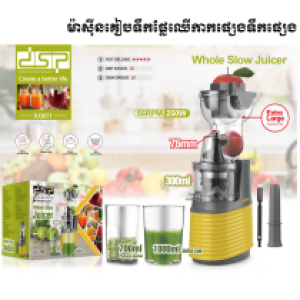 Slow juicer 250W DSP KJ-3071 - ម៉ាស៊ីនកៀបទឹកផ្លែឈើ 250W DSP KJ-3071