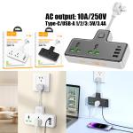 Power Strip  hoco AC11 2socket 3USB 1TypeC (3.4A) - ព្រីភ្លើង hoco AC11 2រុនភ្លើង 3USB 1TypeC(3.4A)