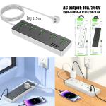 Power Strip  hoco AC13 5socket 3USB 1Type-C(3.4A) - ព្រីភ្លើង hoco AC13 5រុនភ្លើង 3USB 1TypeCType-C(3.4A)