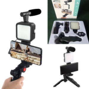 Selfie Stick Tripod Live LED Flash AY-49 - ជើងត្រៃផត ដងថត ភ្លើងផ្លាស់ ឡាយ AY-49