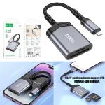 Converter OTG iPhone to card reader 2in1 hoco UA25  - ឌុយបំឡែង OTG អាយហ្វូនទៅ  card reader hoco UA25