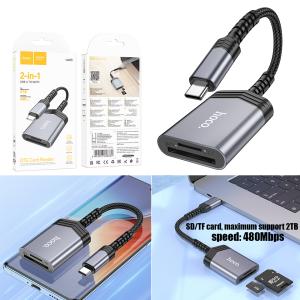 Converter Type-C to card reader 2in1 hoco UA25 - ឌុយបំឡែង Type C ទៅ  card reader hoco UA25