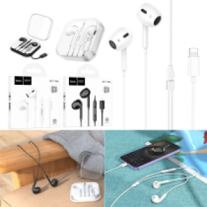 Earphone Wire Lightning hoco M111 Max - កាសប៊្លូធូសខ្សែ ហូកូ M111 Max ឌុយអាយហ្វូន