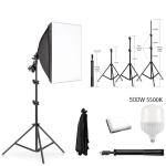 Tripod + LED Selfie Fill Light Live 500W - ជើង + អំពូល LEDមូល ស៊ែលហ្វី 500W