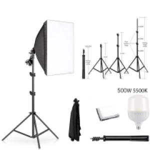 Tripod + LED Selfie Fill Light Live 500W - ជើង + អំពូល LEDមូល ស៊ែលហ្វី 500W