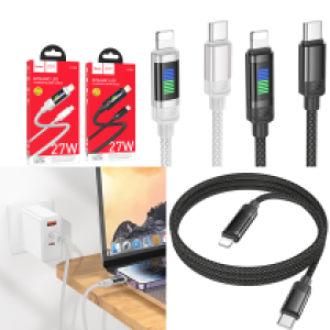 Cable Charger hoco U126 PD Type-C to iPhone - ខ្សែសាកជ័រ ភ្លើងពណ៌ hoco U126 Type-C ទៅ iPhone