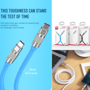 Cable Charger Silicone XO NB-Q228B PD60W (TypeC to TypeC) - ខ្សែសាក XO NB-Q228A OD6.0 Silicone 60វ៉ាត់ (TypeC-Type-C)