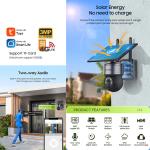 Camera Solar 360° 4GLTE 3M SECTEC ST-517C-3M-4G-EU-TY Tuya - កាមេរ៉សុវត្ថិភាពប្រើស៊ីម និងពន្លឺព្រះអាទិត្យ ST-517C-3M-4G-EU-TY