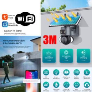 Camera Solar 360° Wifi 3M SECTEC ST-S528M-3M Tuya - កាមេរ៉សុវត្ថិភាពប្រើ WIFI និងពន្លឺព្រះអាទិត្យ ST-S528M-3M