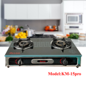 Gas stove big glass KM-15 Pro - ចង្ក្រានហ្គាសប្រើធុង ក្បាល2 ​ KM-15 Pro