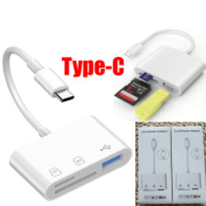 Card Reader OTG Type-C to USB+TF+SD reader - កាត ចម្លង មេម៉ូរី ឌុយ Type C ទៅ USB+TF+SD