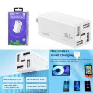 Power Charger Remax RP-U66 PD/QC(5A1C)  - ឆ្នាំងសាក ខ្វីកឆាច Remax RP-U66 PD/QC(5A1C)