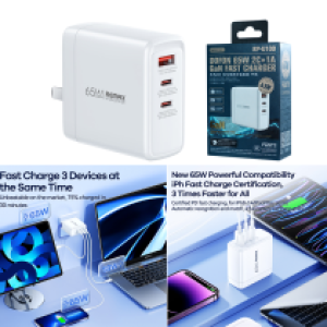 Power Charger Remax RP-U100 PD/QC 65w - ឆ្នាំងសាក ខ្វីកឆាច Remax RP-U100 PD/QC 65w
