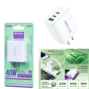 Power Charger Remax RP-U123 PD/QC 40w - ឆ្នាំងសាក ខ្វីកឆាច Remax RP-U123 PD/QC 40w