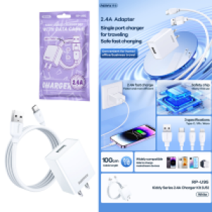 Power Charger Remax RP-U95 2.4A Set TypeC - ឆ្នាំងសាក​ Remax RP-U95 2.4A ឈុត Type-C