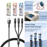 Cable Charger 3in1 REMAX RC-186th 2.1A(iP+Micro+Type-C) - ខ្សែសាក 3មុខ REMAX RC-186th 2.1A(Micro+iPhone+Type C)