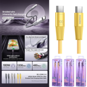 Cable Charger Remax RC-C106 Type-C to Type-C - ខ្សែសាកស៊ីលីខូន Remax RC-C106 Type-C to TypeC
